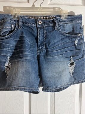 Hydraulic Jean Shorts Distressed Sammie Boyfriend Stretch High Rise Size 15/16